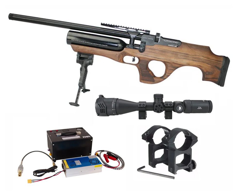 Carabina PCP Kral Ekinoks Semi Auto 5.5 + Compressor 12v/110/220v + Luneta 4-16x42