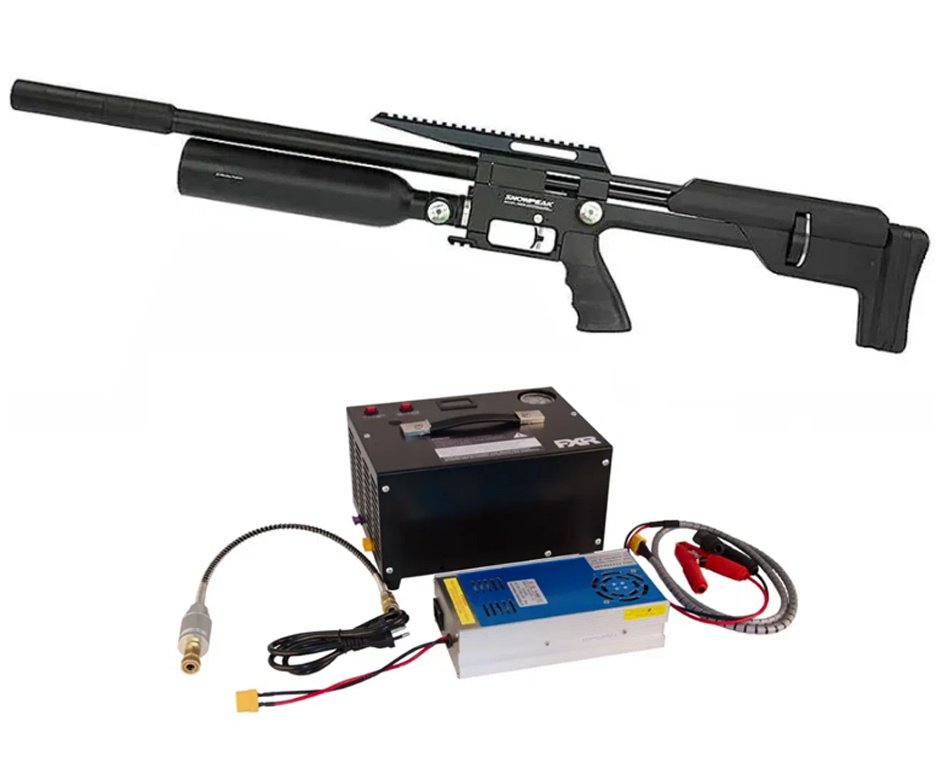 Carabina de Pressão PCP M60B Slayer HC 5,5mm Artemis - FXR + Compressor de ar para PCP Compacto portátil 300BAR 110V/220V/12V SMART PTT KMD