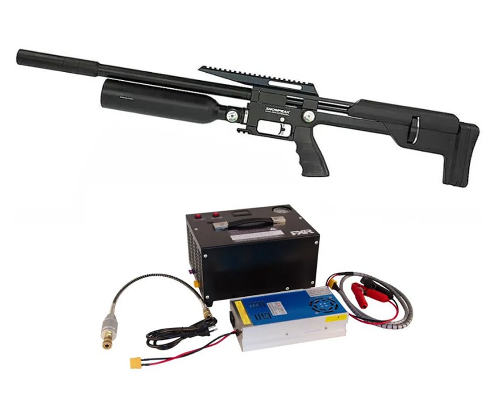 Carabina de Pressão PCP M60B Slayer HC 5,5mm Artemis - FXR + Compressor de ar para PCP Compacto portátil 300BAR 110V/220V/12V SMART PTT KMD