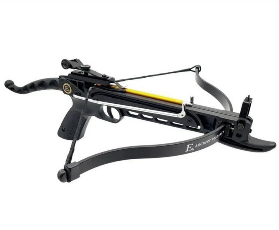 Besta / Balestra 80 libras Cobra Black Polímero - EK Archery + Kit 12 Setas de Plastico - 6,5"