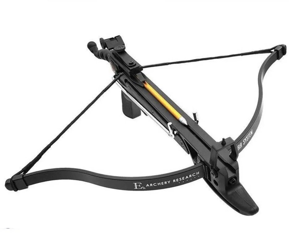 Besta / Balestra 80 libras Cobra Black Polímero - EK Archery + Kit 12 Setas de Plastico - 6,5"