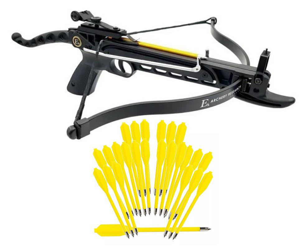 Besta / Balestra 80 libras Cobra Black Deluxe- EK Archery + Kit 12 Setas de Plastico - 6,5"