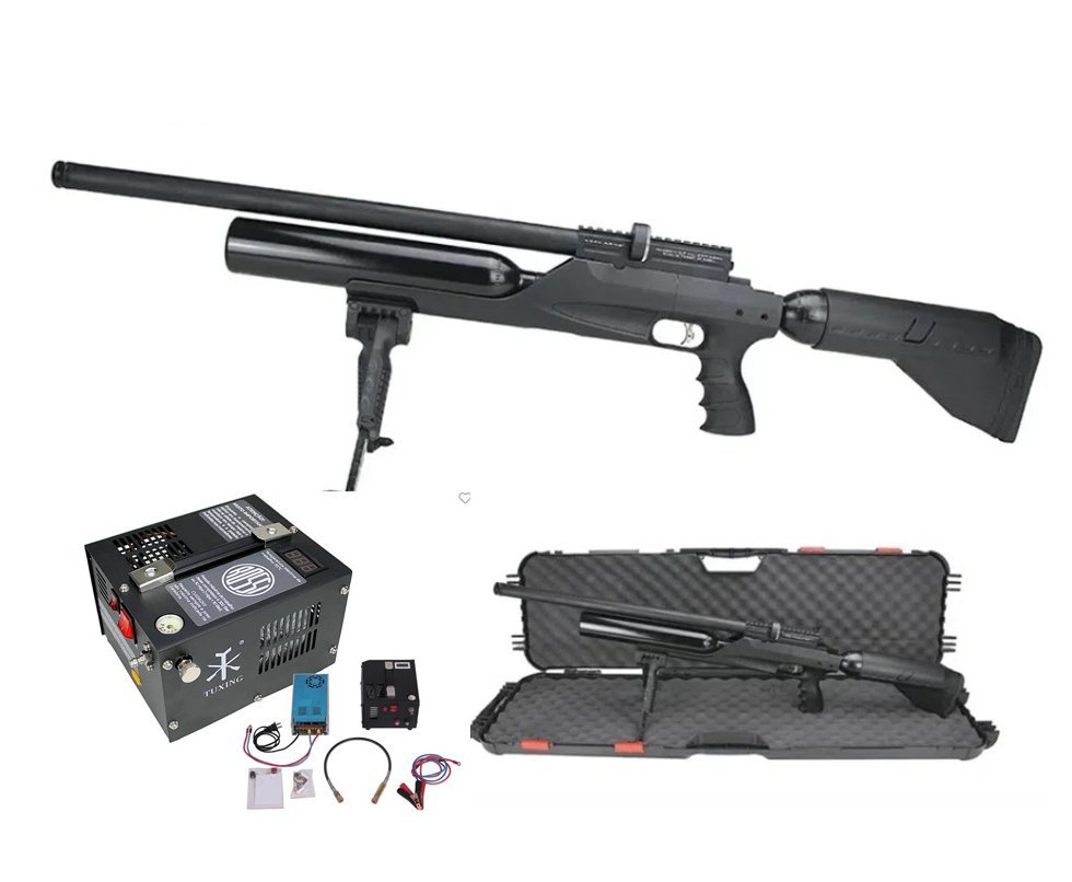 Carabina PCP Puncher Bigmax X Black 5.5 + Compressor 110V/220V/12V