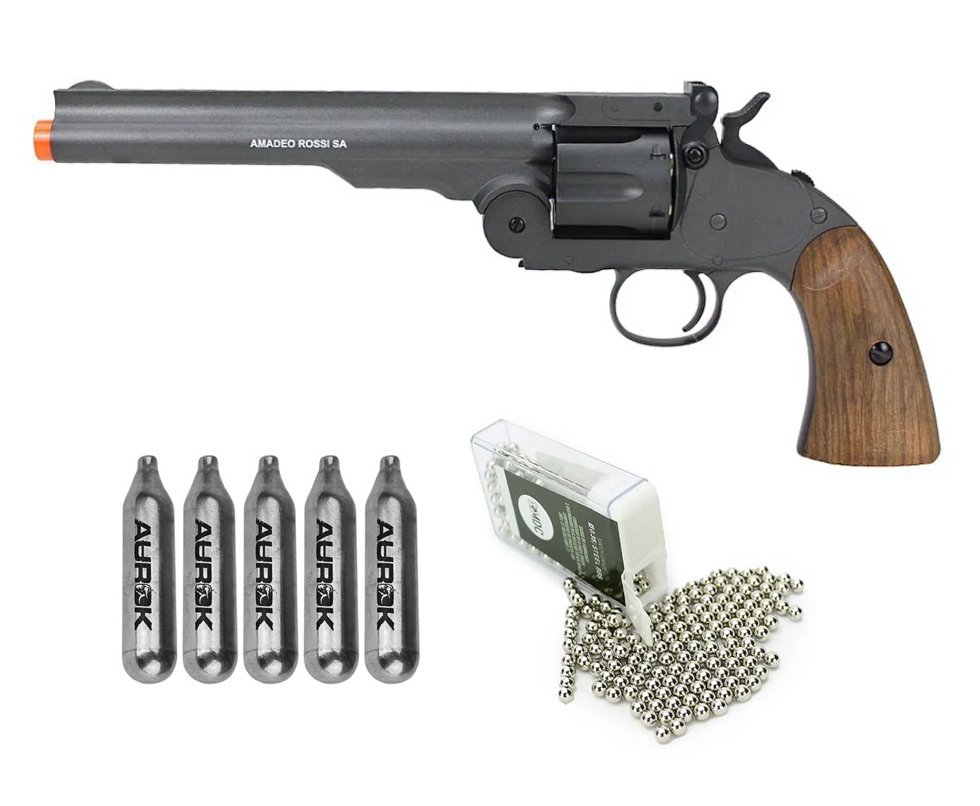 Revólver CO2 Colt .45 Cowboy 7" Full Metal 4,5 + Co2 + BBS