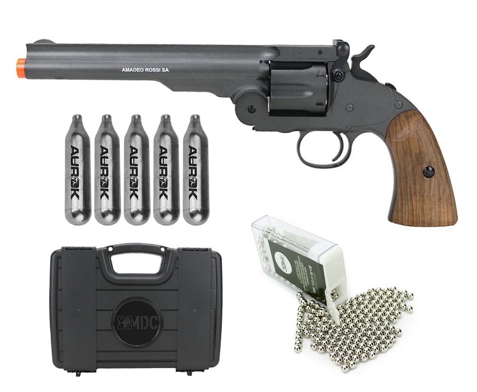 Revólver CO2 Colt .45 Cowboy 7" Full Metal 4,5 + Co2 + BBS + Case