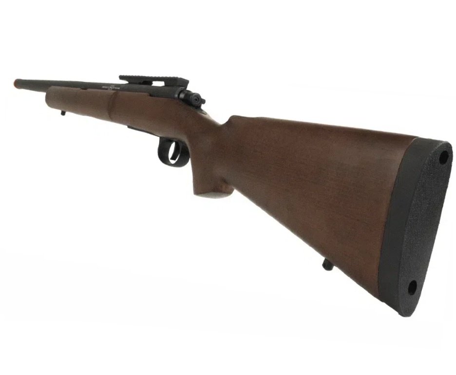 Rifle Airsoft Sniper M24 Storm Wood + Luneta 4x32 + Capa