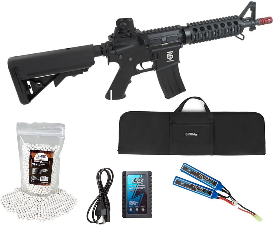 Rifle Airsoft Neptune M4 Sentinel CQB-R Full Metal + Carregador + Bateria + Capa + BBS