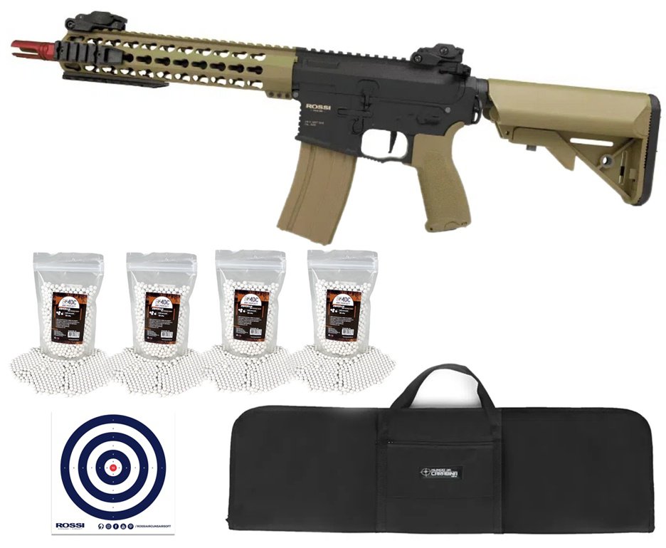 Rifle Airsoft AR15 Neptune 10" Short TAN ET Keymod + Capa + BBS