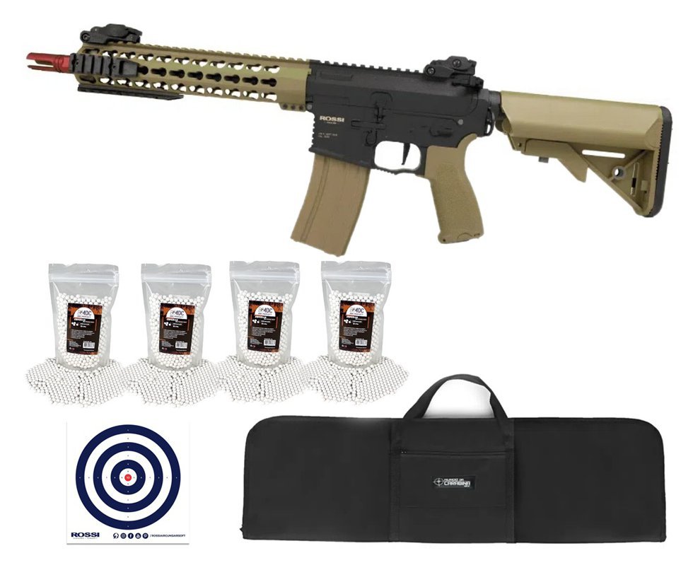 Rifle Airsoft AR15 Neptune 10" Short TAN ET Keymod + Capa + BBS