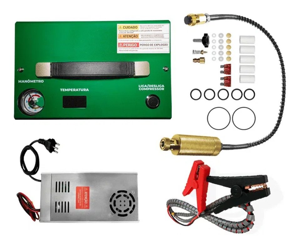 Carabina de Pressão PCP Behemoth PS-R2-SF 5,5mm Wood - Nova Vista + Compressor portátil 300BAR 110V/220V/12V + Alvos