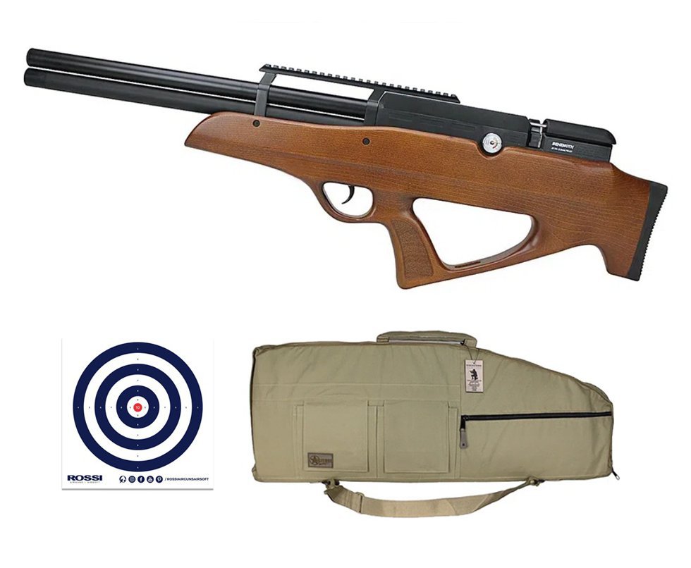 Carabina de Pressão PCP Behemoth PS-R2-SF 5,5mm Wood - Nova Vista + Case Estojo Bullpup Premium + Alvos