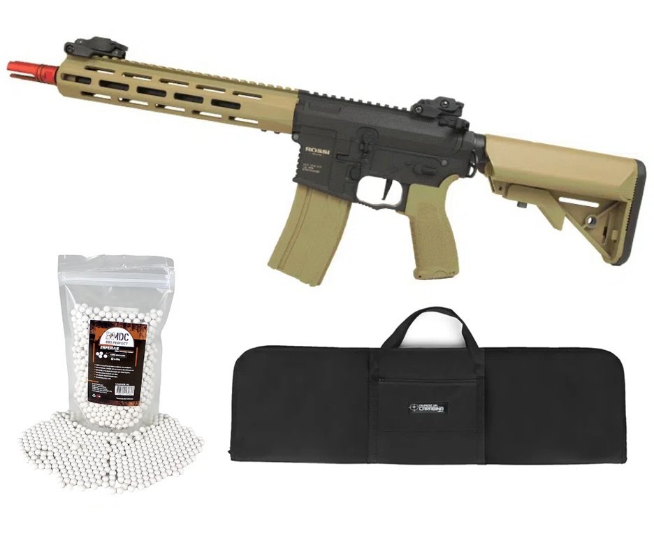 Rifle Airsoft AR15 Neptune Sentinel 10” Tan M-LOK + Capa + BBS