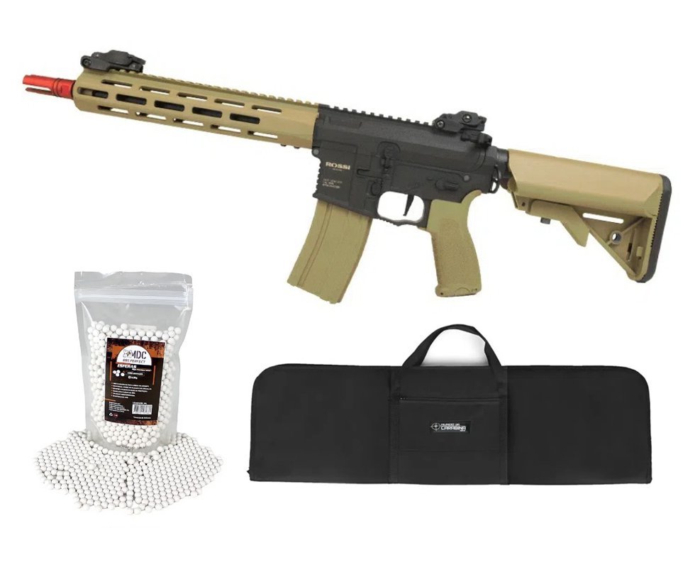 Rifle Airsoft AR15 Neptune Sentinel 10” Tan M-LOK + Capa + BBS