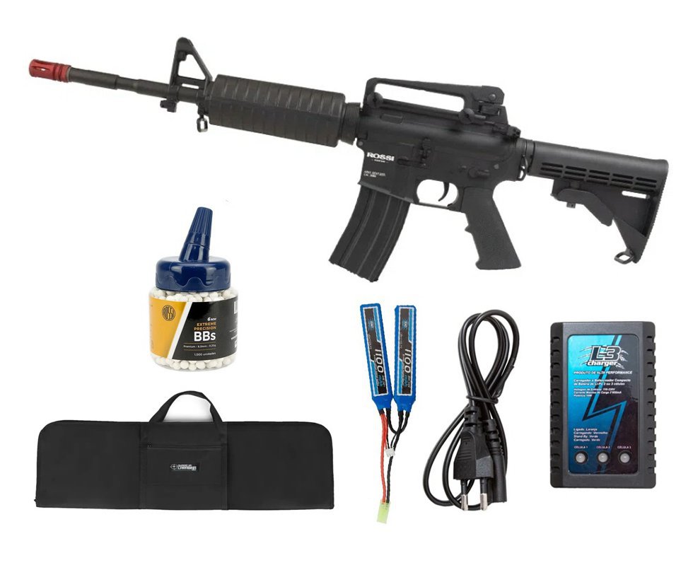 Rifle Airsoft Sentinel M4A1 Carbine Full Metal + Bateria + Carregador + Capa + BBS