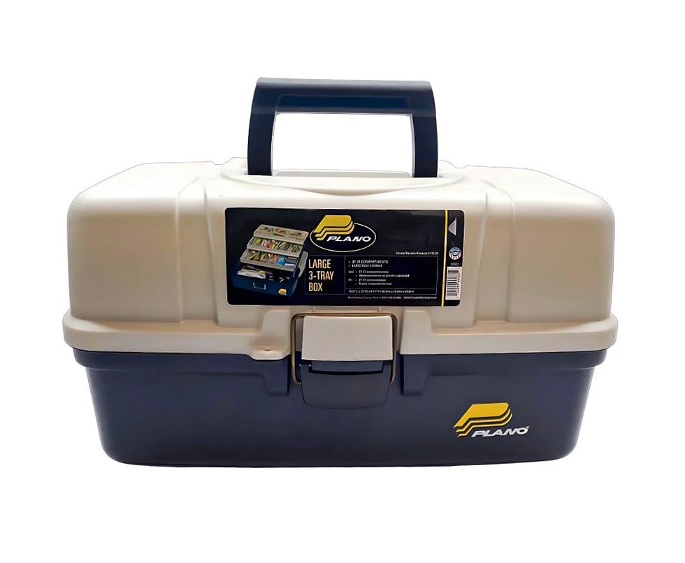 Caixa De Pesca Plano Com 3 Bandejas Extra Grande 6133-06