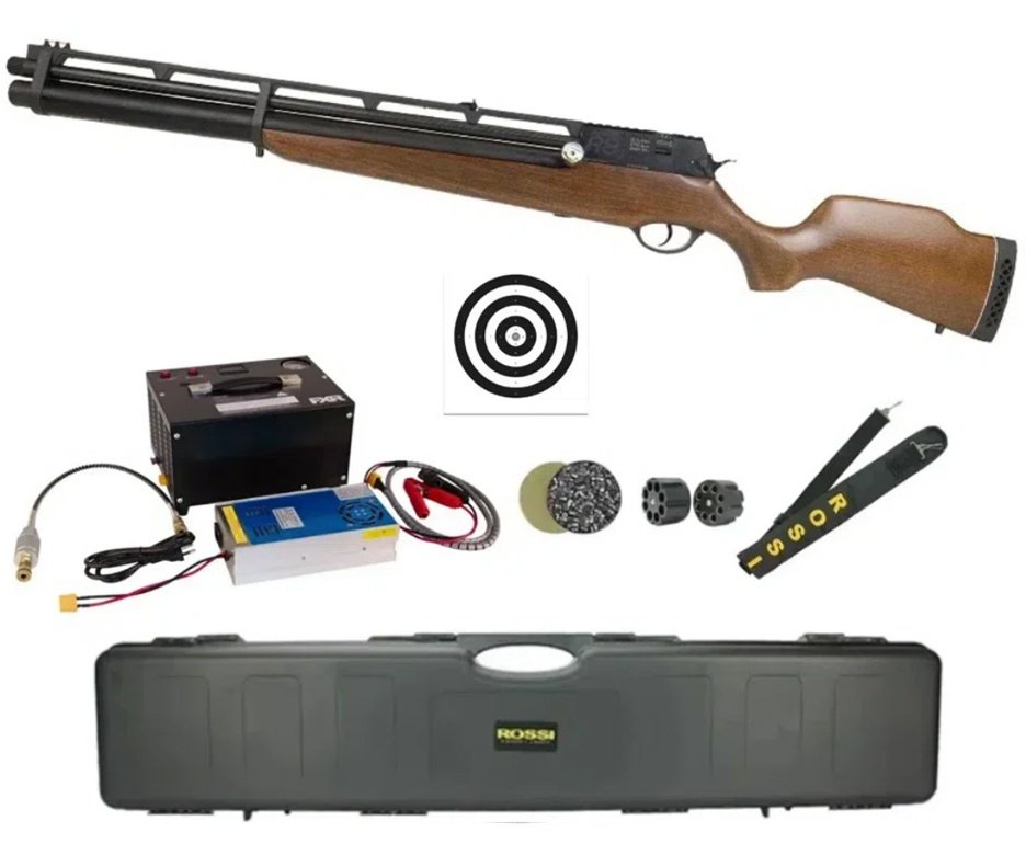Carabina De Pressão Pcp Rossi R8 5,5 G4 VR + Compressor portatil