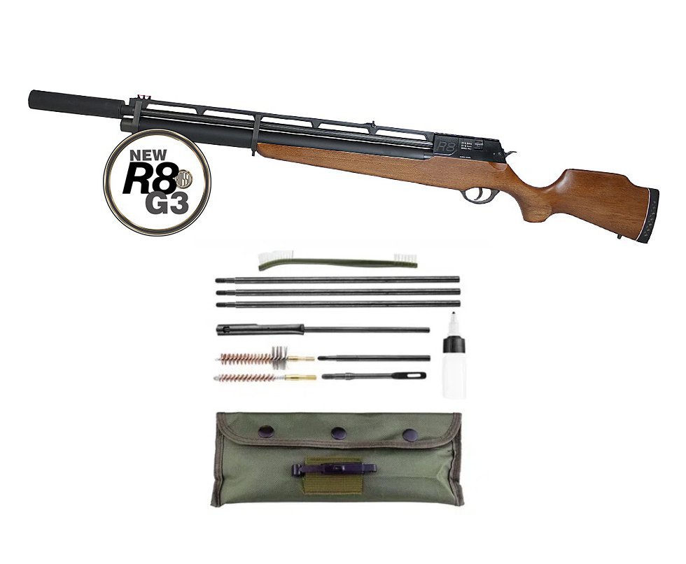 Carabina De Pressão Pcp Rossi R8 G3 Madeira Alto Fluxo STD 5,5 + Kit Limpeza