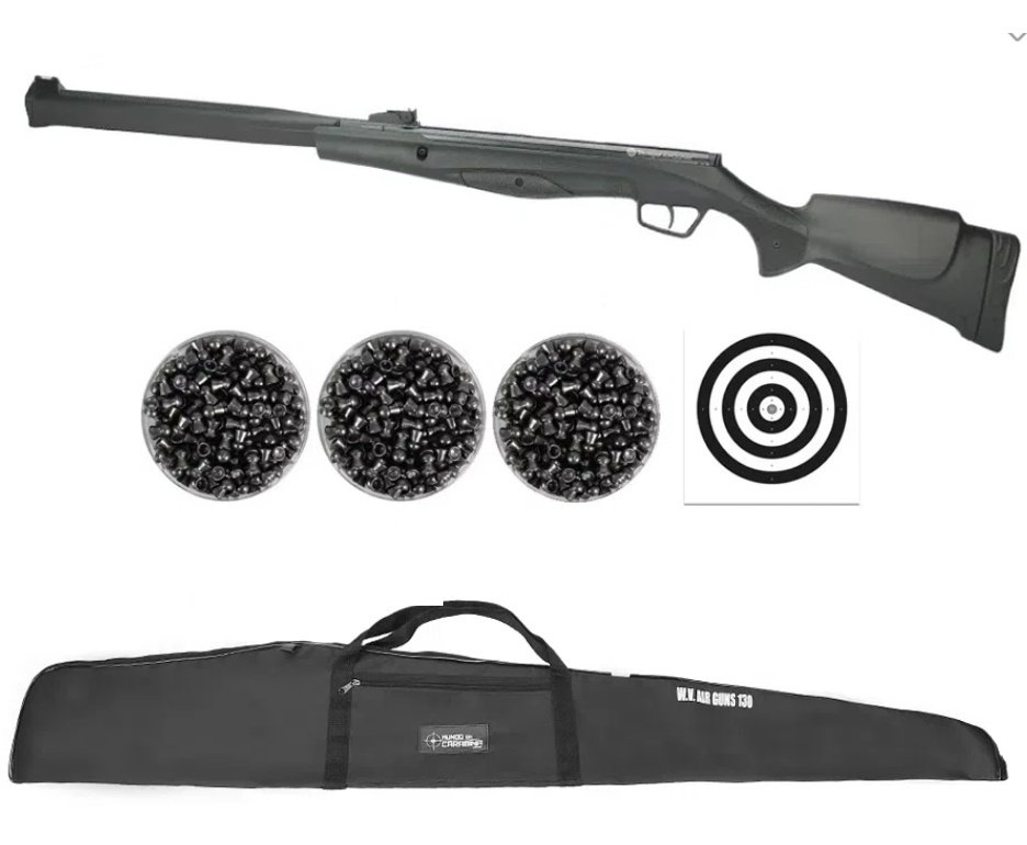 Carabina De Pressão Stoeger Rx20 Nitro S3 Supressor 5.5 + Capa + Alvos + Chumbos