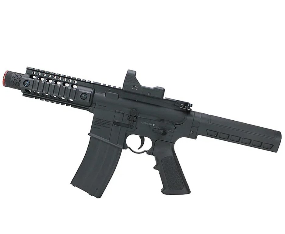 Rifle de Pressão CO2 M4 MPW A4-P Full Auto Blowback 4,5 + Co2 + BBS