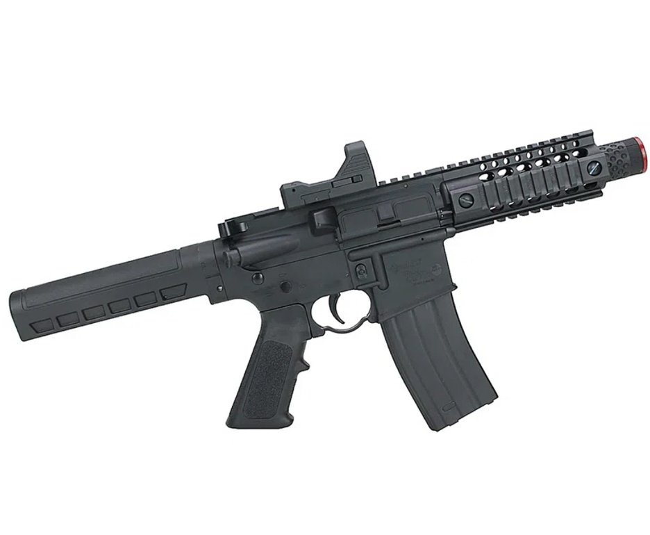 Rifle de Pressão CO2 M4 MPW A4-P Full Auto Blowback 4,5 + Co2 + BBS