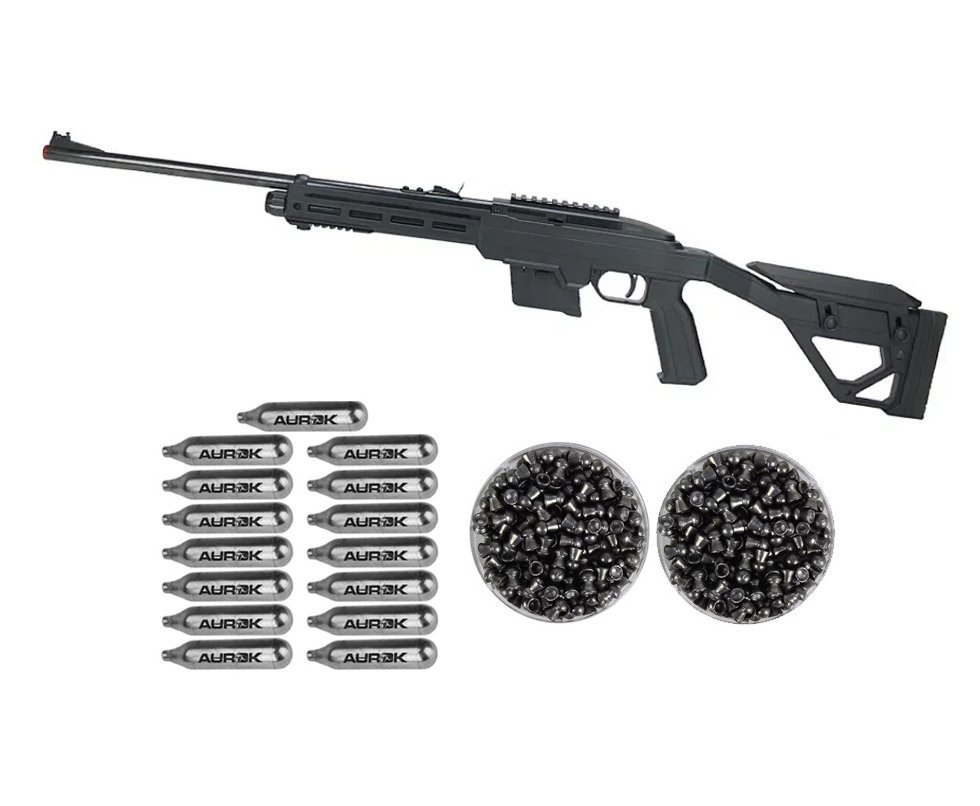 Carabina de Pressão CO2 Crosman 1077 TAC Semi auto 4,5 + BBS + CO2
