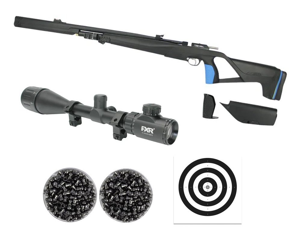 Carabina PCP Stoeger XM1 S4 Supressor 5,5 + Luneta 6-24x50 + Chumbos + Alvos