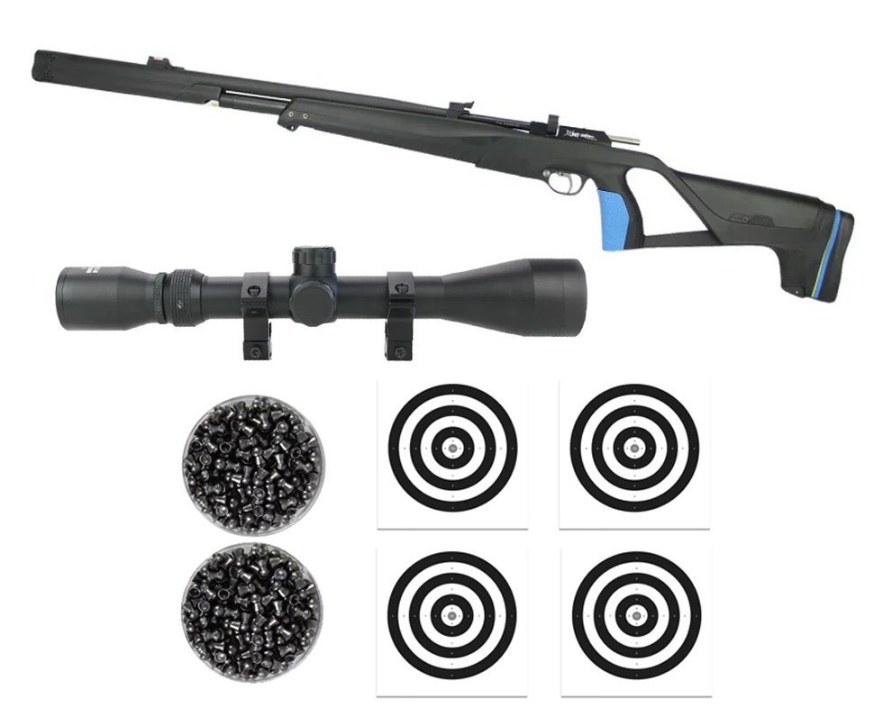 Carabina PCP Stoeger XM1 S4 Supressor 5,5 + Luneta 3-9x40+ Chumbos + Alvos