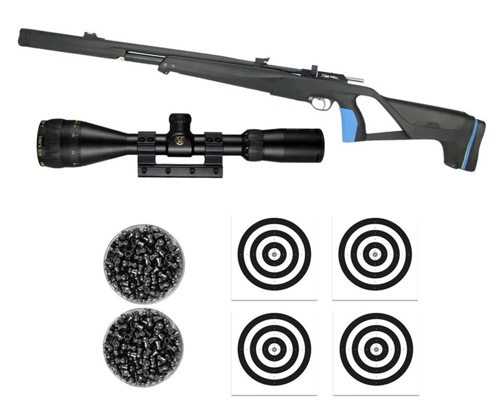 Carabina PCP Stoeger XM1 S4 Supressor 5,5 + Luneta 3-9x42 + Chumbos + Alvos