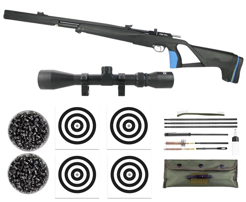 Carabina PCP Stoeger XM1 S4 Supressor 5,5 + Luneta 3-9x40 + Kit de Limpeza + Chumbos + Alvos