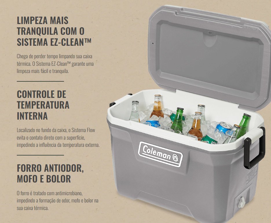 Caixa Térmica 316 Séries 52 QT 49L Silver Ash - Coleman