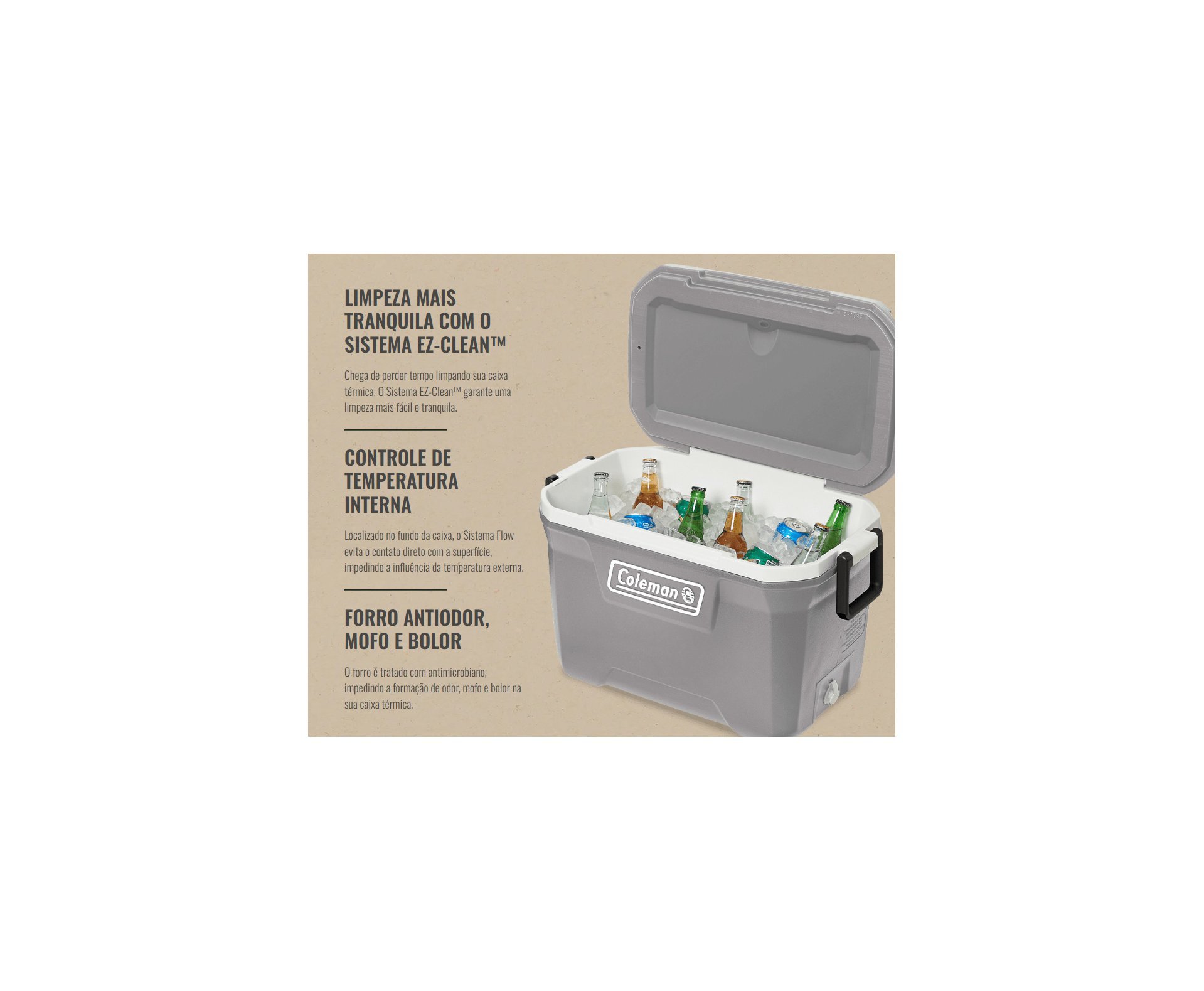 Caixa Térmica 316 Séries 52 QT 49L Silver Ash - Coleman