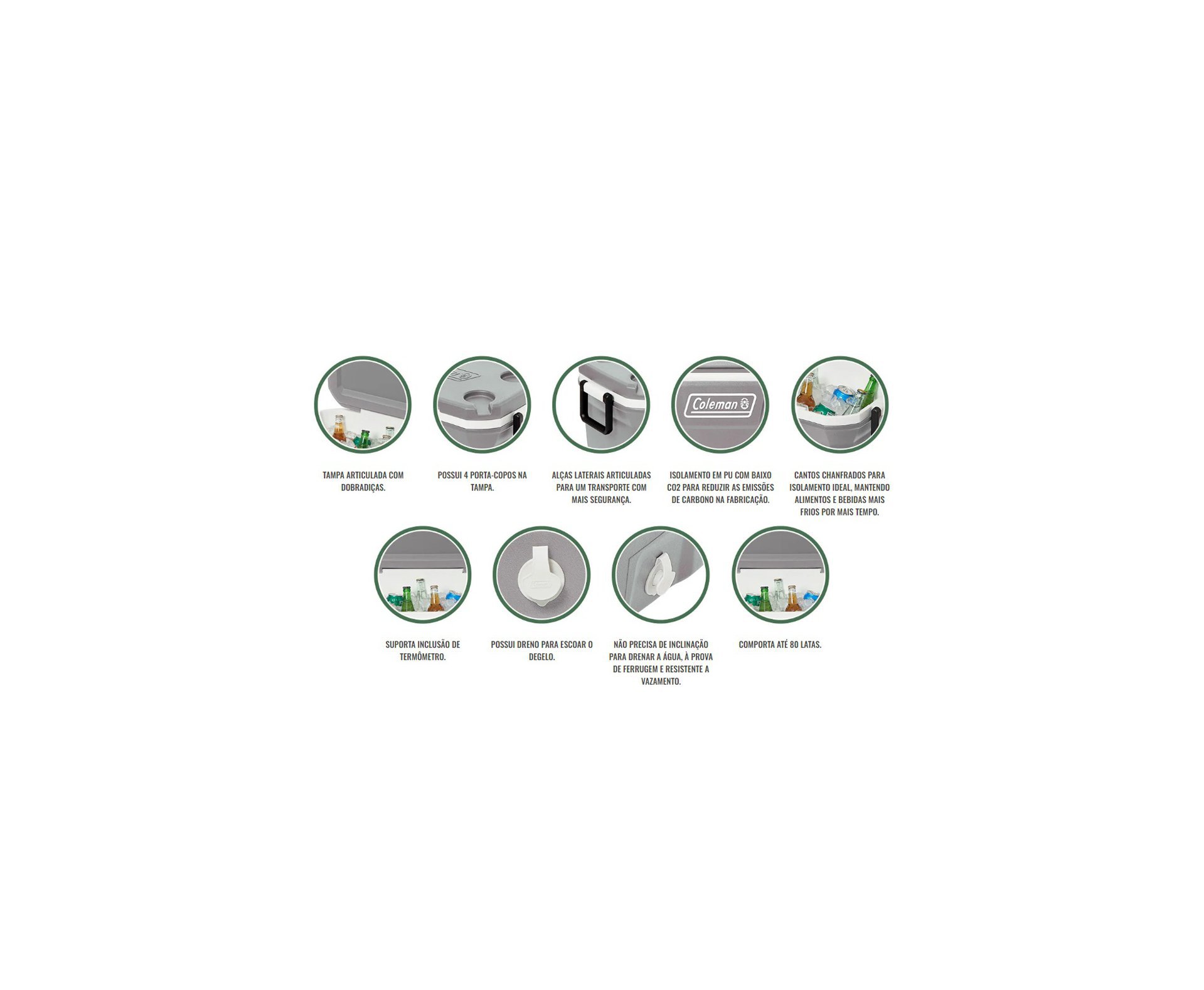 Caixa Térmica 316 Séries 52 QT 49L Silver Ash - Coleman