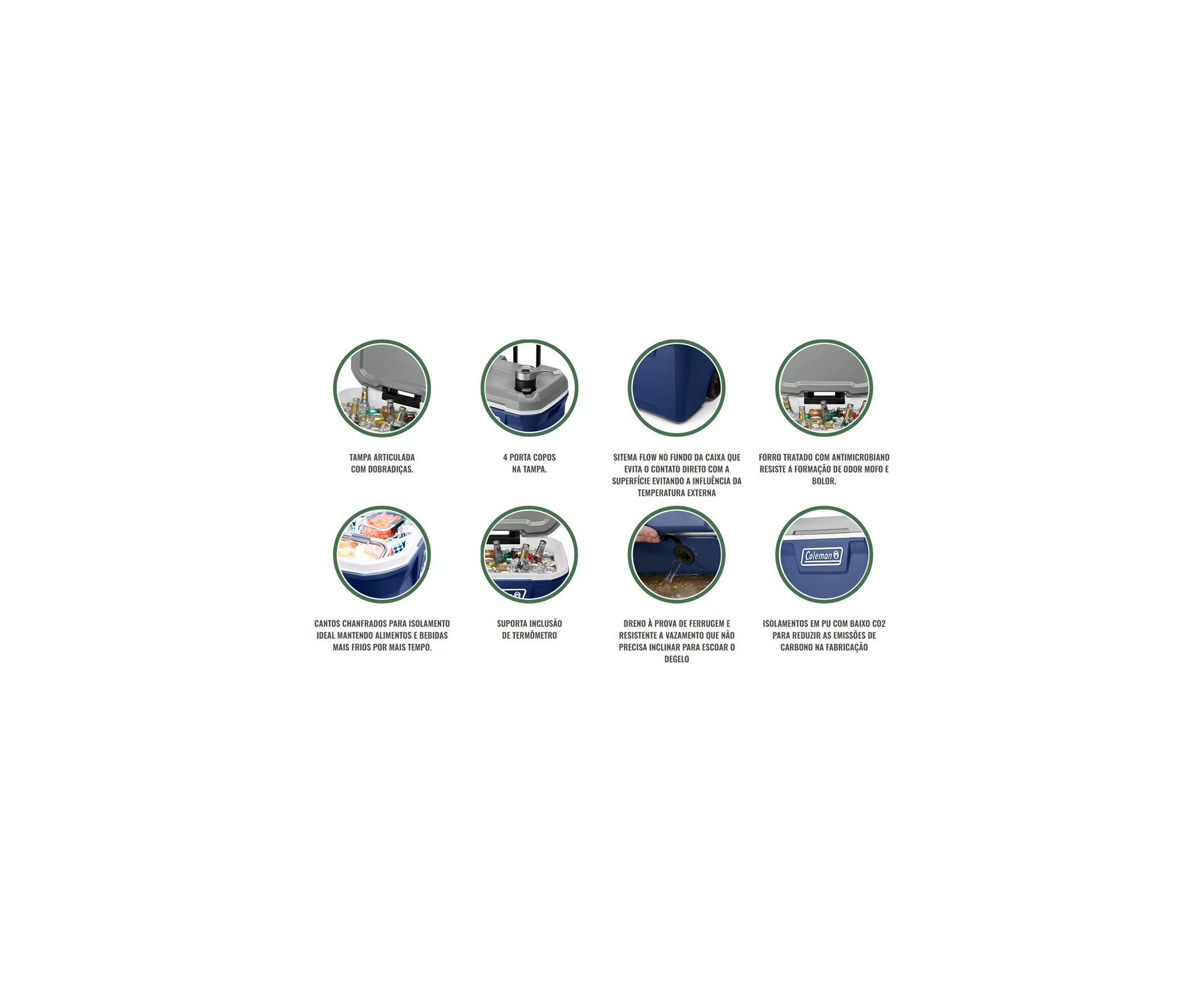 Caixa Térmica 316 Séries com Rodas 65 QT 61,5L Lakeside - Coleman