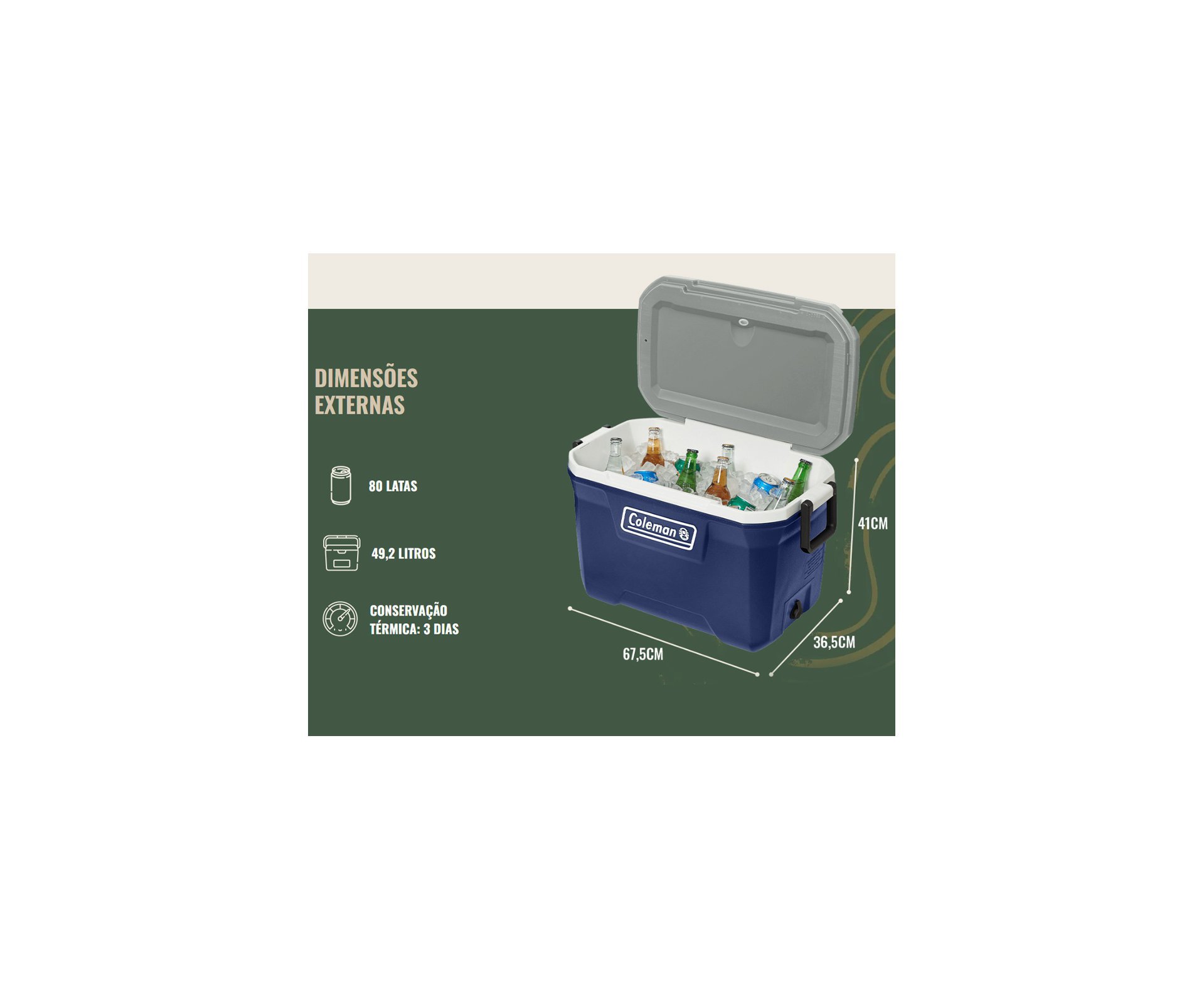 Caixa Térmica 316 Séries 52 QT 49L Lakeside - Coleman