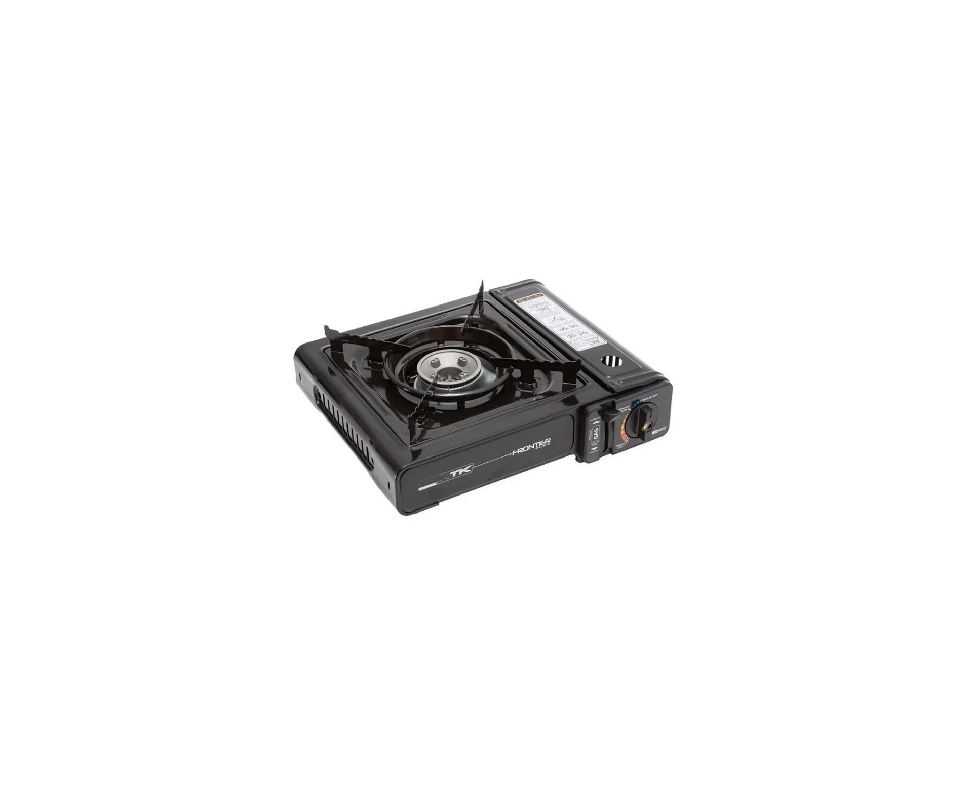 Fogareiro Frontier Portatil Para Cozinha E Camping Preto + Refil + Grill Plate