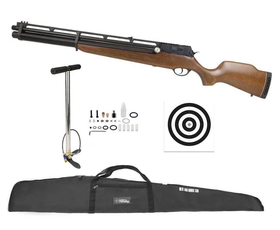 Carabina de Pressão PCP Rossi R8 VR G4 Madeira 5,5 + Bomba + Capa + Alvos