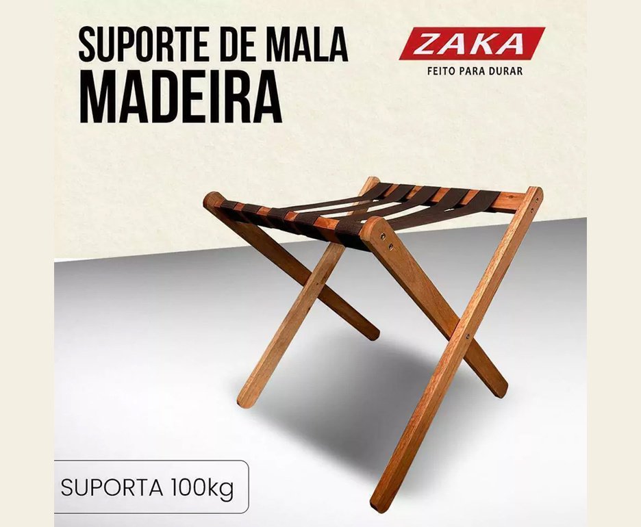 Suporte de Mala Madeira Marrom 100kg - Zaka