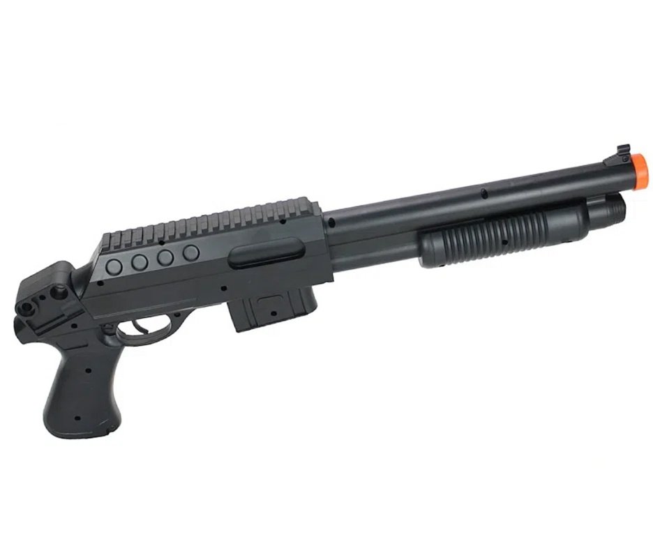 Shotgun de Airsoft VG Pump Tactical Short Mola 6mm - Rossi + Capa + 1.100 Esferas + Alvos