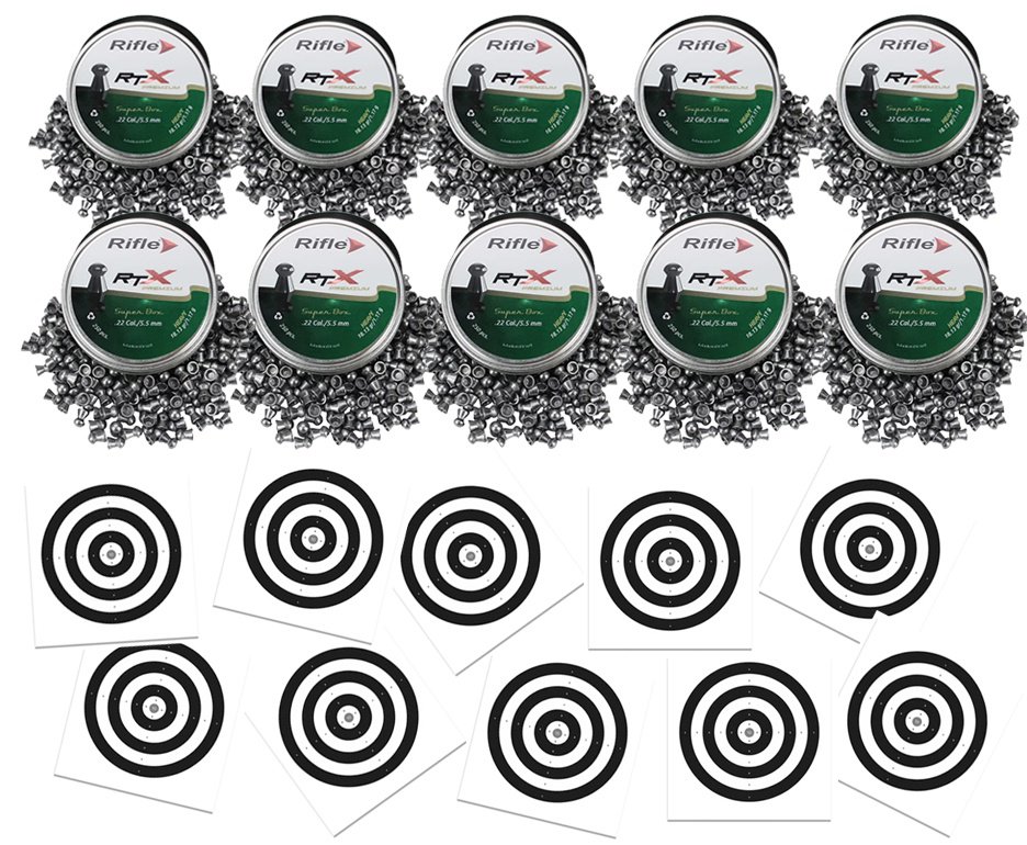 Kit 10 Chumbinho RTX 5.5 Rifle Premium Heavy com 250und - precisão + 100 Alvos