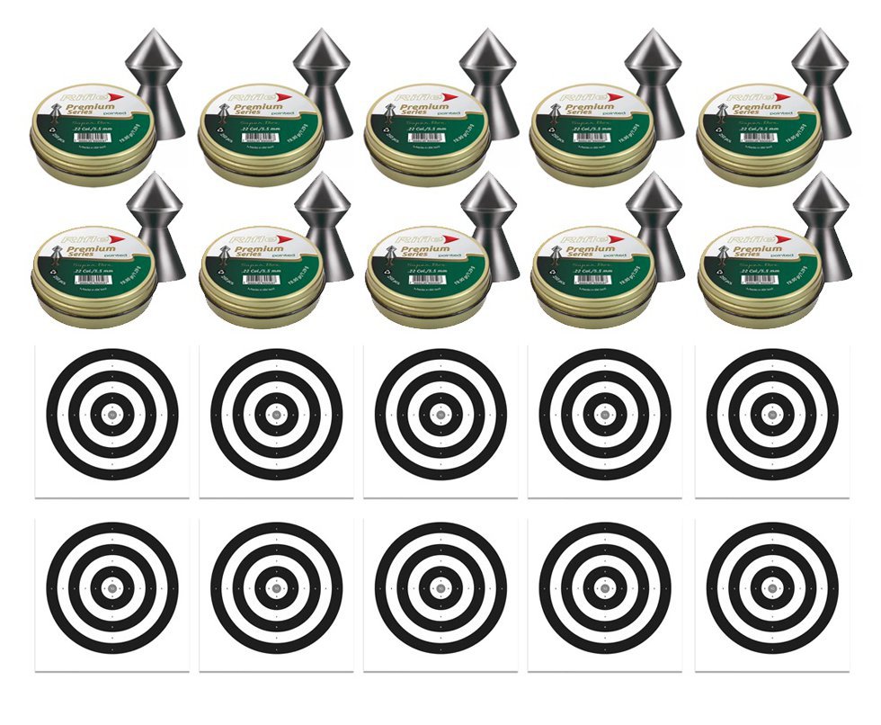 Kit 10 Chumbinho Rifle Pointed Super Box 5,5mm - 250 Und + 100 Alvos