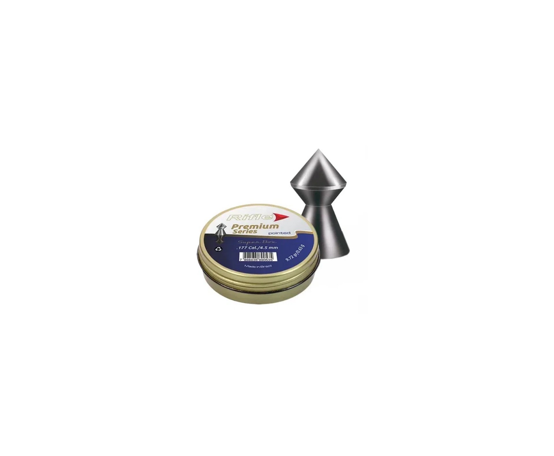 Kit 10 Chumbinho Rifle Premium Series Pointed 4,5mm - 250 Un + 100 Alvos