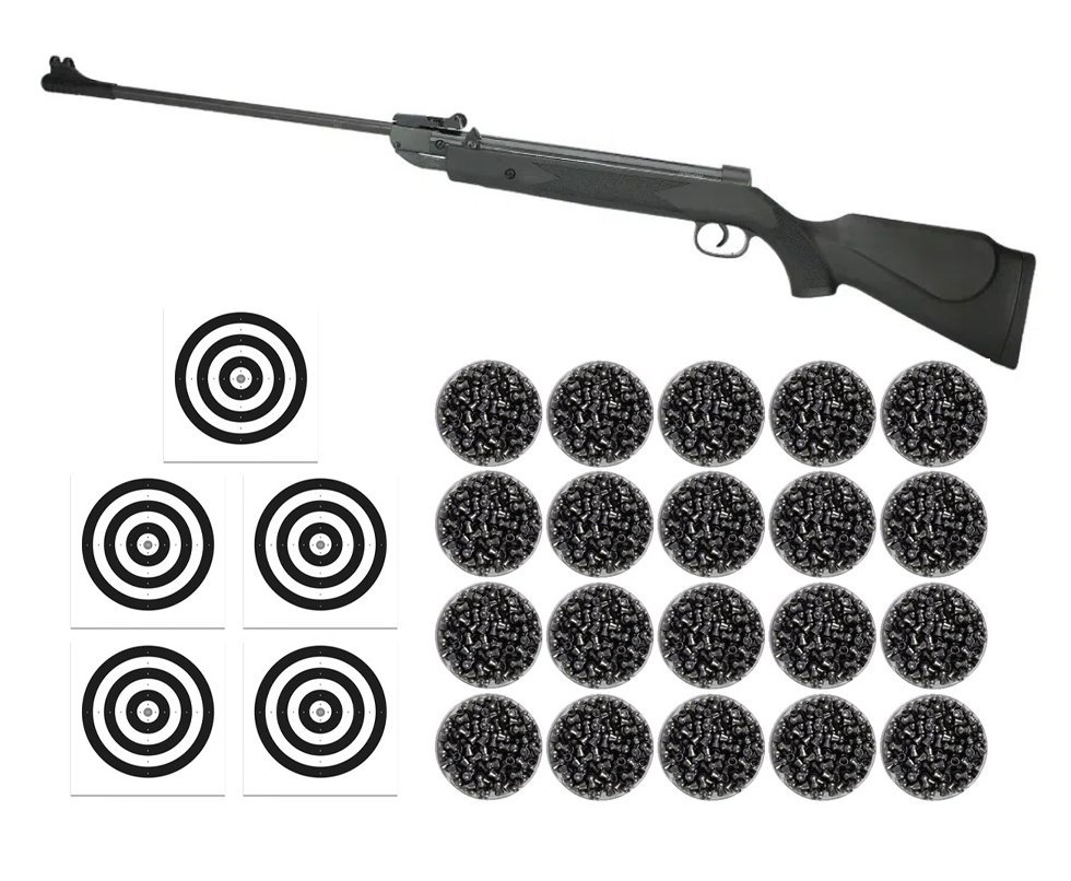 Carabina De Pressão Spa Ranger Black Cal 5,5 Mm - Fxr + 20 Caixas de chumbinho + 50 Alvos