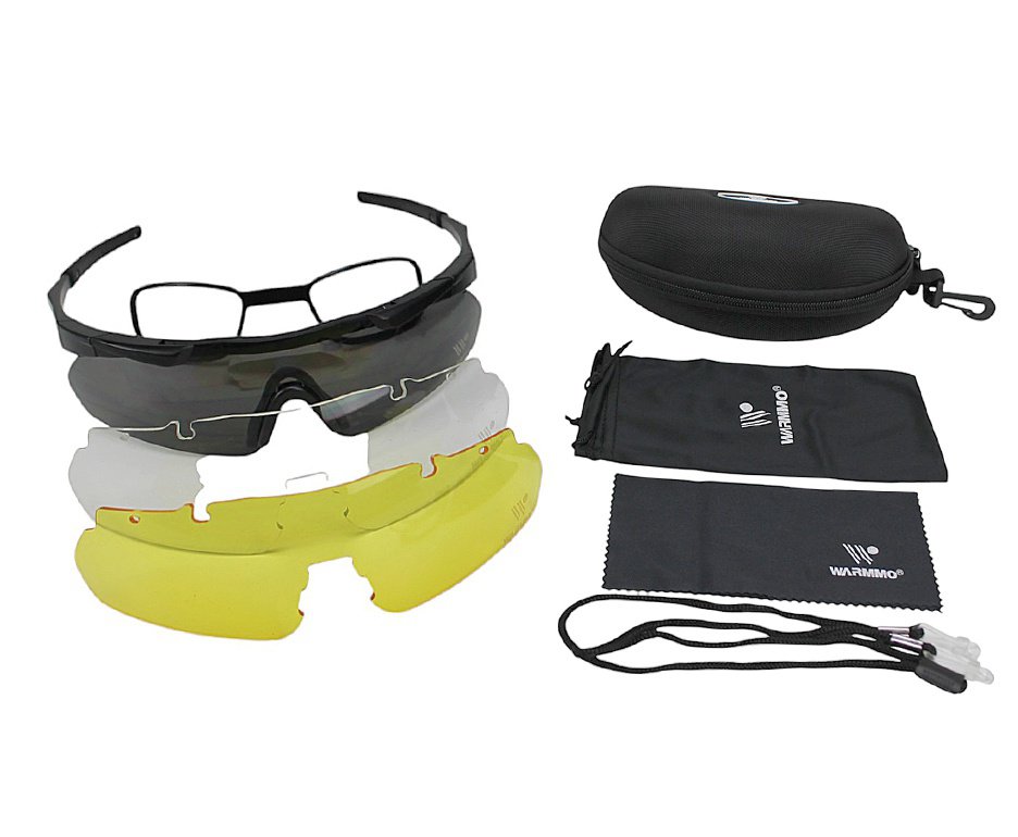 Óculos de Proteção Tático Warmmo 03 lentes 2.0mm - Preto