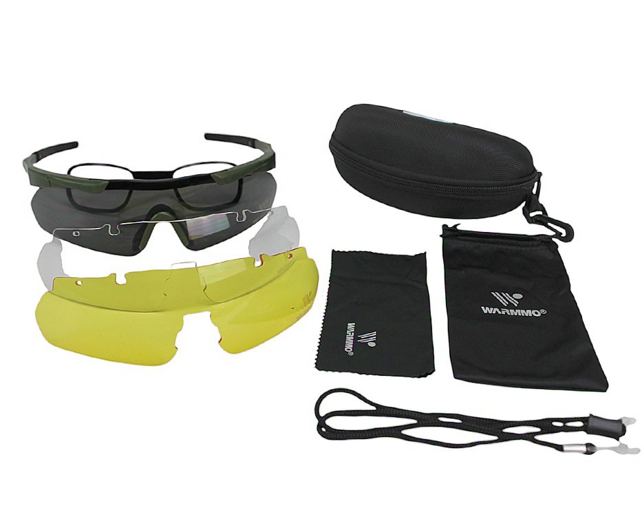 Óculos de Proteção Tático Jungle Warmmo 03 lentes 2.0mm Verde