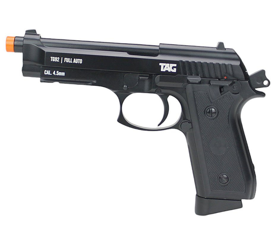 Pistola de Pressão CO2 PT92 Full Auto 4,5mm Blowback Metal TG92 KWC TAG