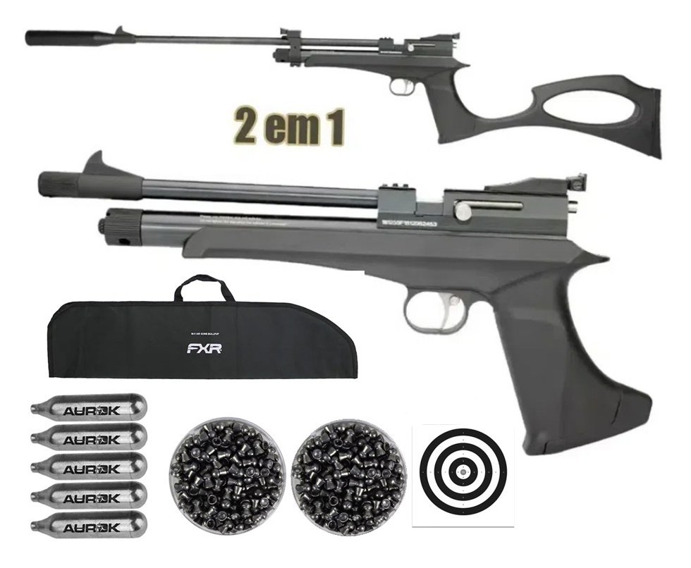 Carabina e Pistola de Pressão CO2 Artemis CP2 Hybrid 4,5mm - FXR + Capa + Co2 + Chumbinho +Alvos