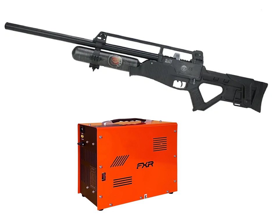 Carabina de Pressão PCP Hatsan Blitz Full Auto 5,5mm - Hatsan + Compressor de ar para PCP Compacto portátil 300BAR 110V/220V/12V