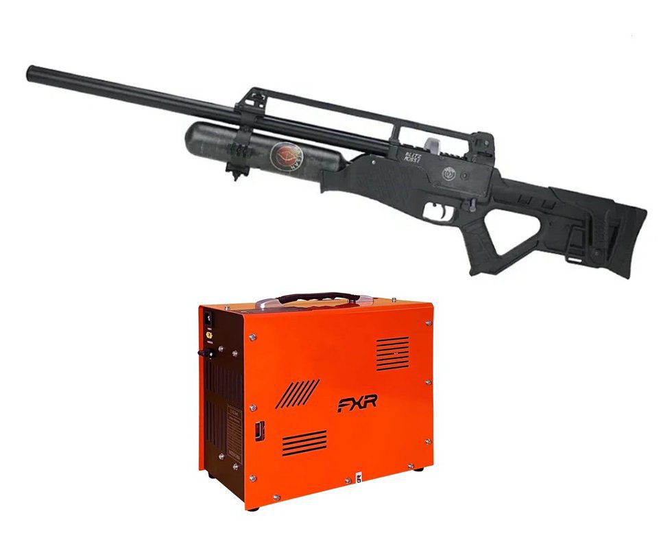 Carabina de Pressão PCP Hatsan Blitz Full Auto 5,5mm - Hatsan + Compressor de ar para PCP Compacto portátil 300BAR 110V/220V/12V