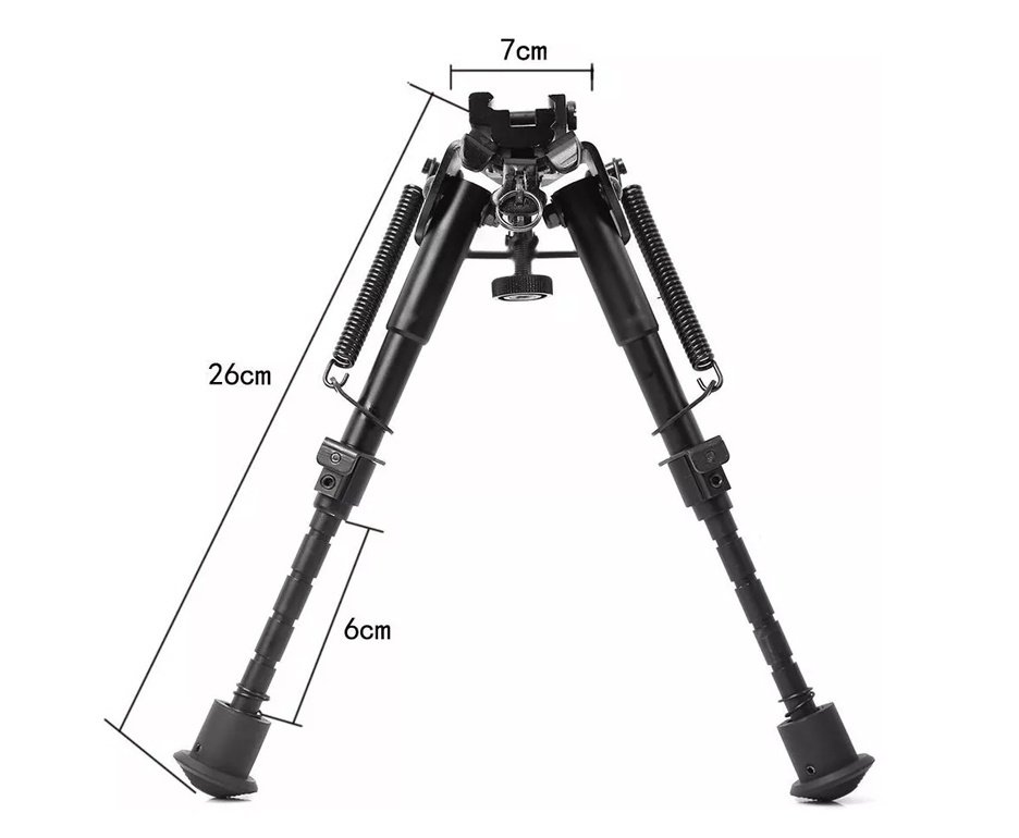 Bipé Bipod Universal Retrátil + Adaptador Trilho 20mm - Gripho MDC