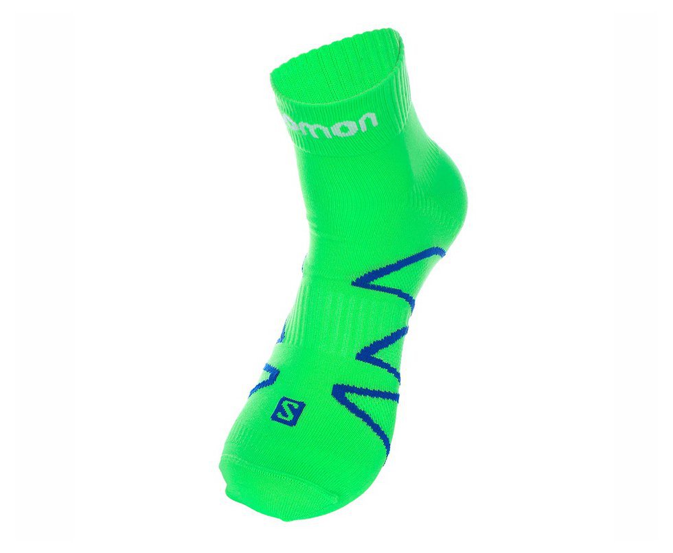 Meia Técnica Salomon Cano Curto Masculina VD/AZ - 38-42